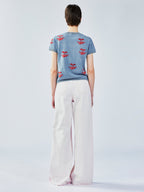 Dynamic cherry knit t-shirt