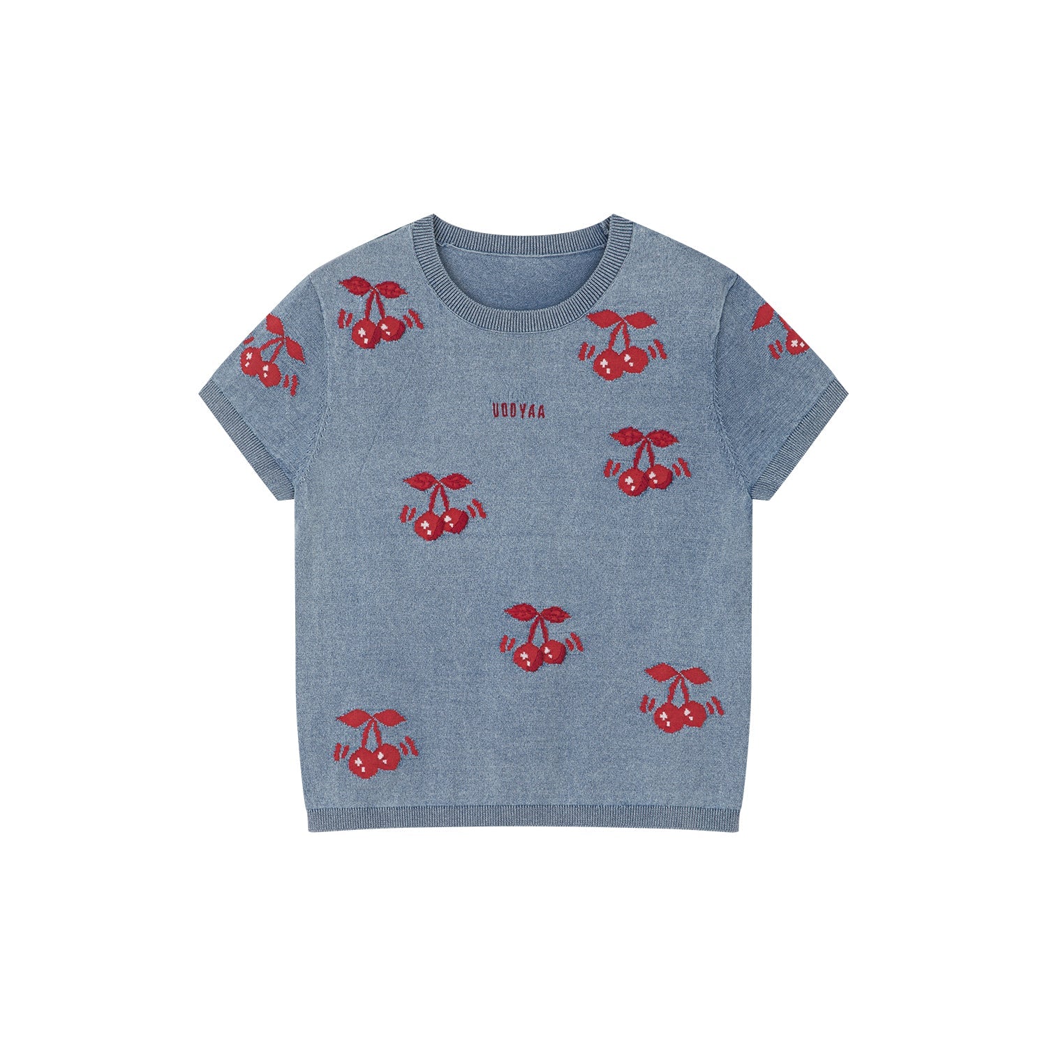Dynamic cherry knit t-shirt