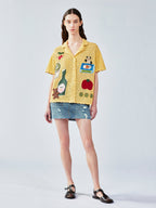 Love & food handmade granny knit-style cardigan