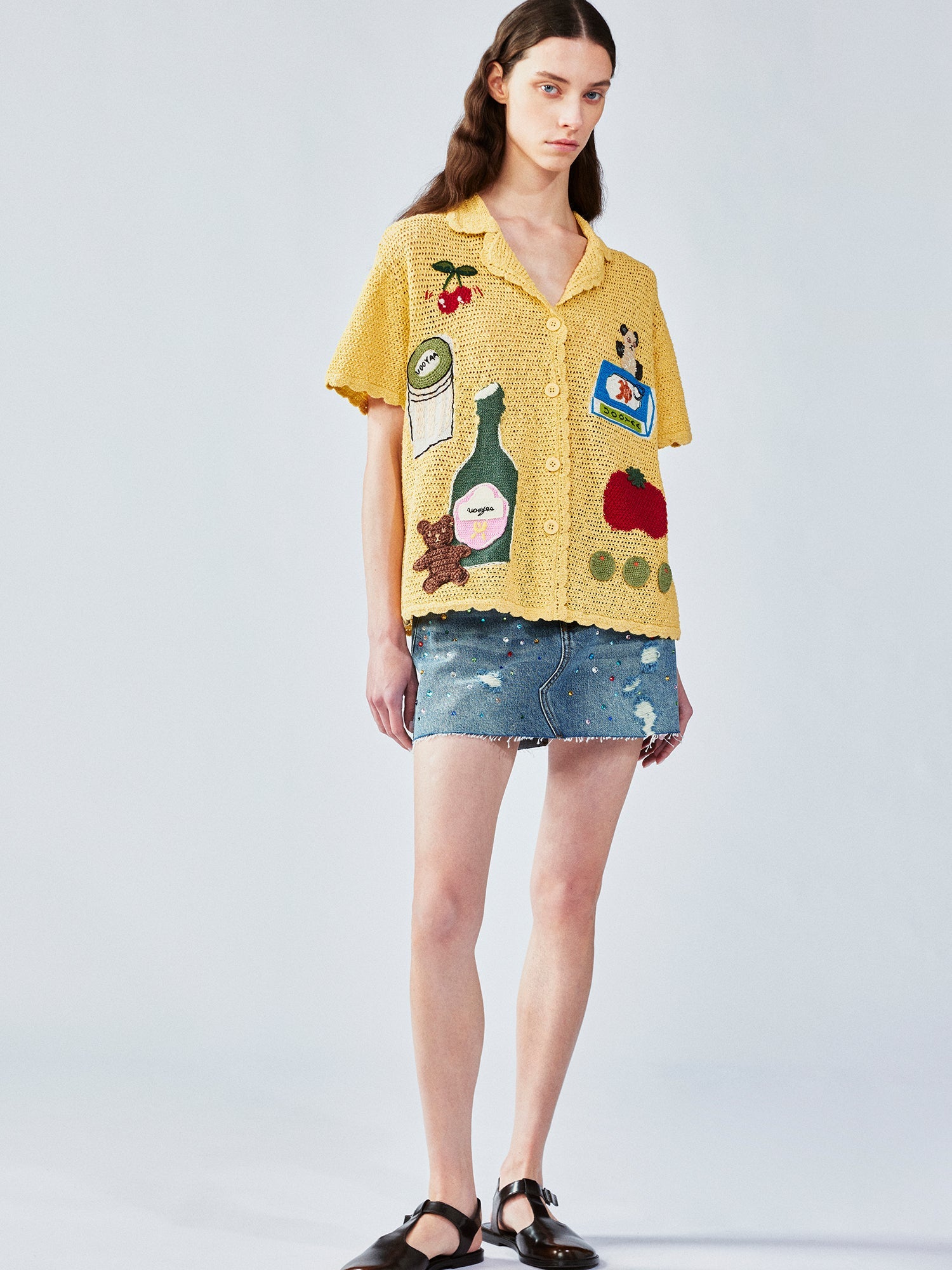 Love & food handmade granny knit-style cardigan