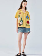 Love & food handmade granny knit-style cardigan