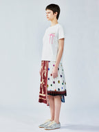 Npkin-pocket appliqué embroidery t-shirt