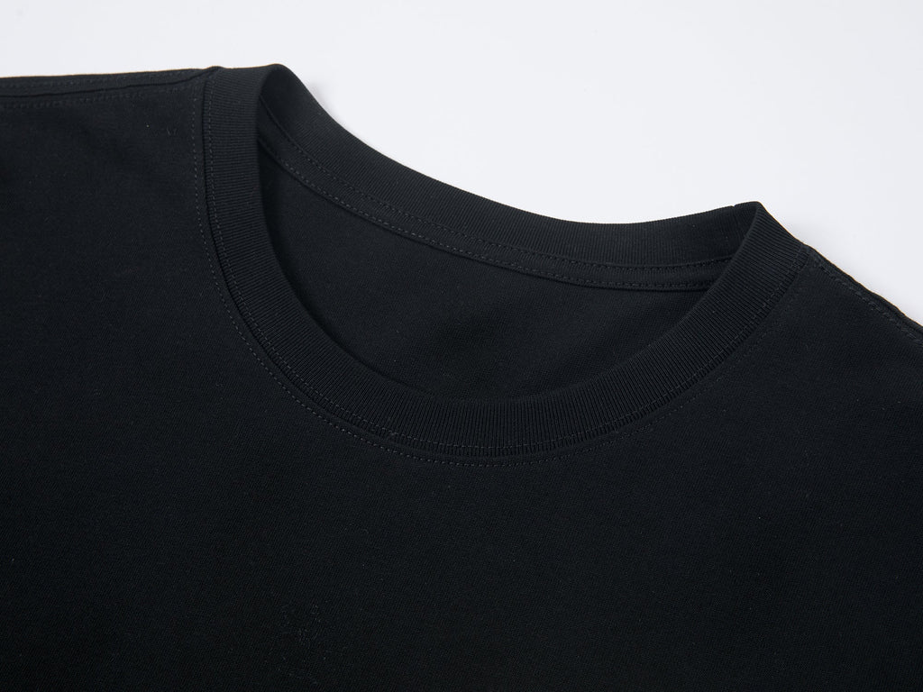 Npkin-pocket appliqué embroidery t-shirt