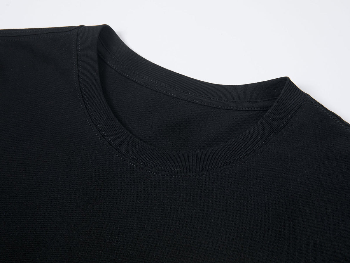 Npkin-pocket appliqué embroidery t-shirt