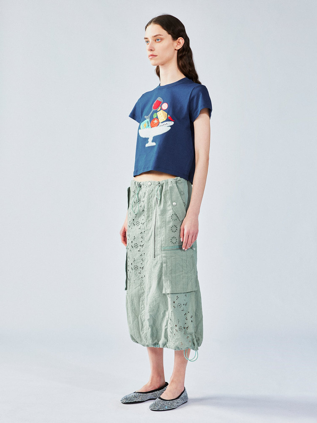 Food-Platter appliqué t-shirt