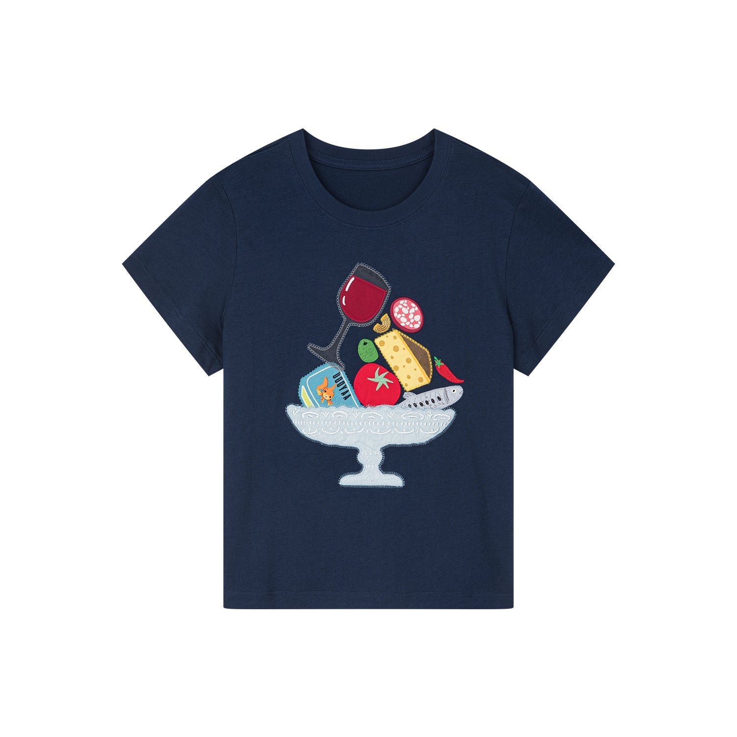 Food-Platter appliqué t-shirt
