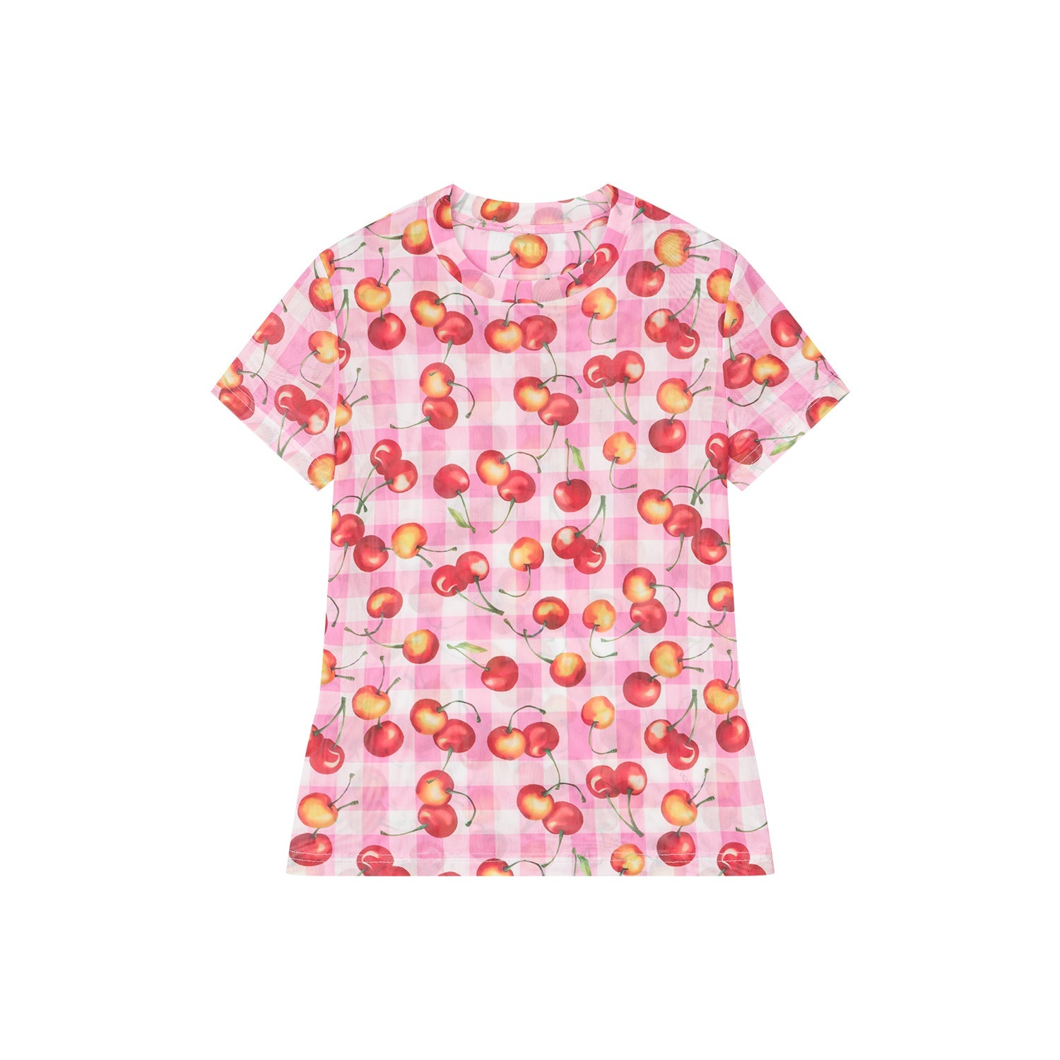Cherry mesh print t-shirt