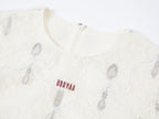 Bow & fork lace embroidered dress