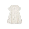 Bow & fork lace embroidered dress