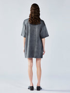 Grocery tomato appliqué t-shirt dress