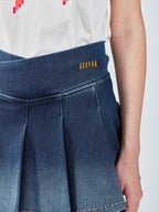 Ombre tie-dye tennis denim skirt