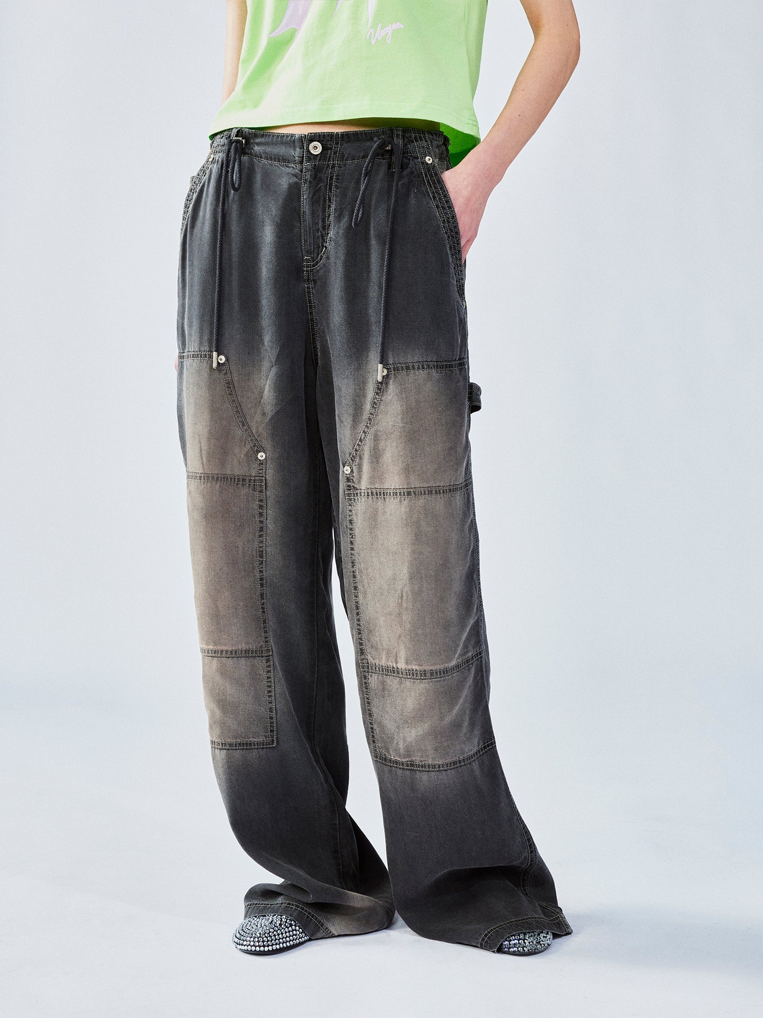 Tencel denim cargo pants