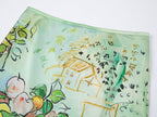 Hand-painted watercolor satin skirt