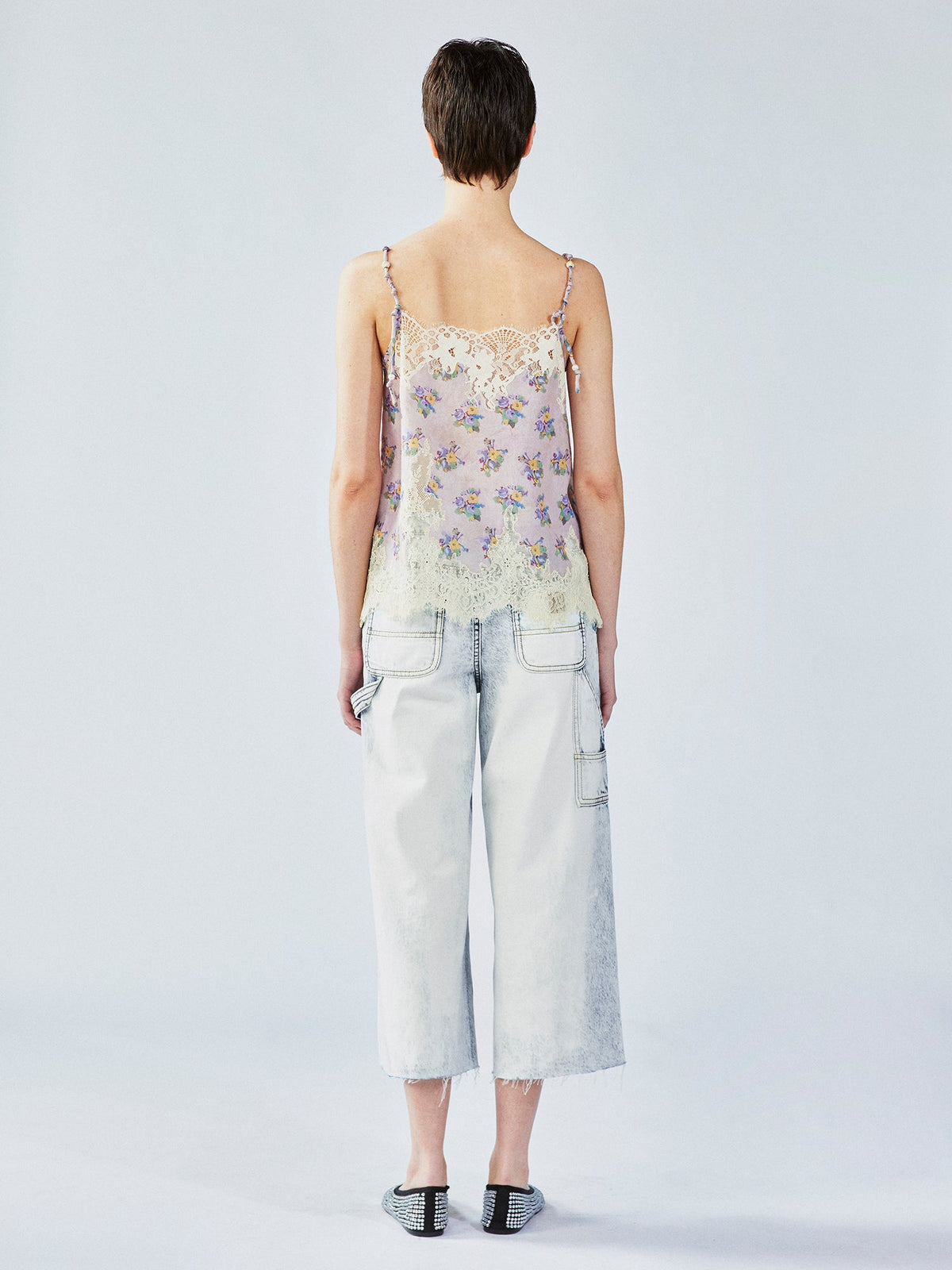 Vintage wallpaper-inspired floral lace cami