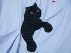 Cat-chasing-butterfly embroidery shirt
