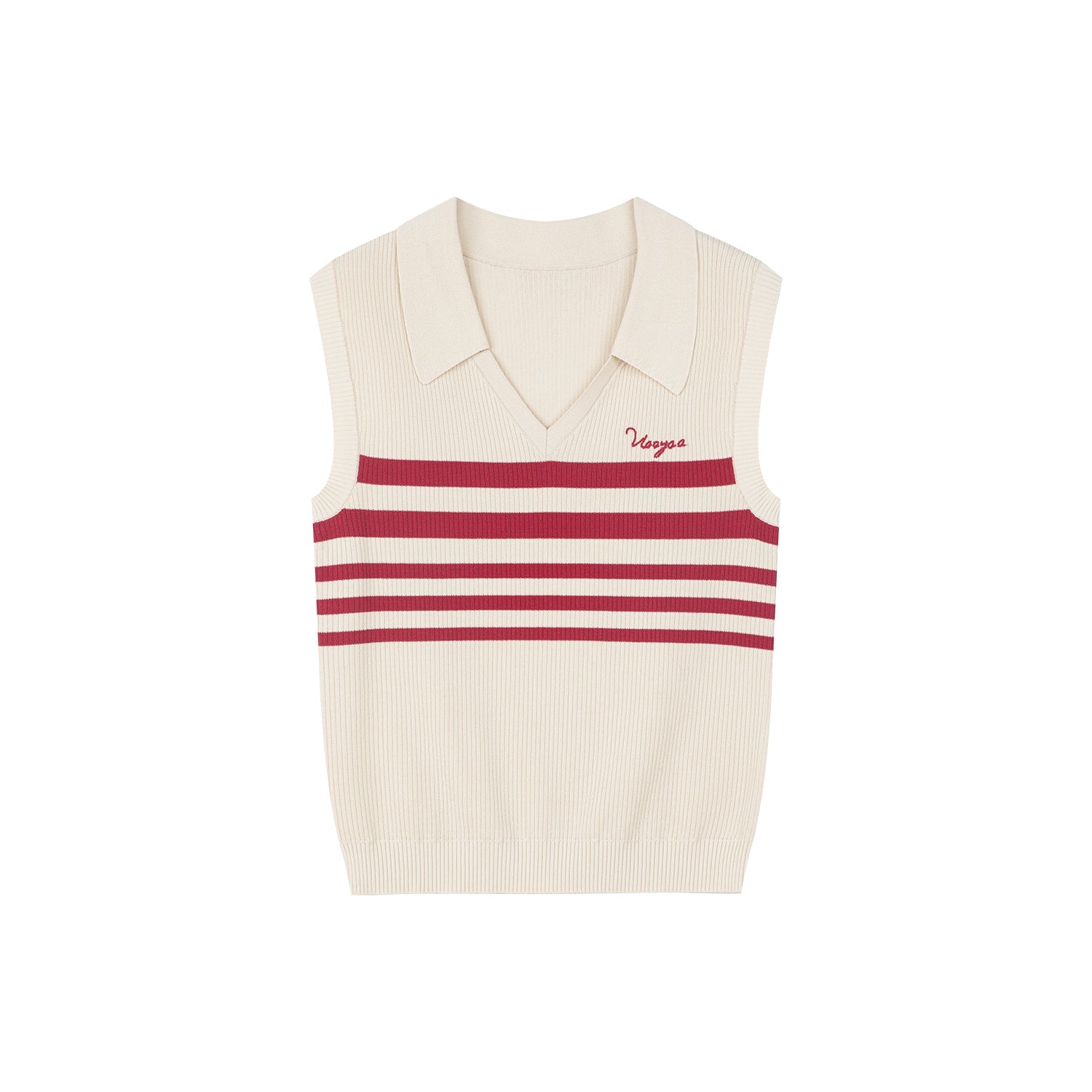 Retro striped POLO knit vest