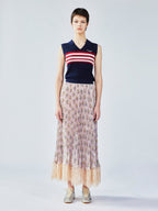 Retro striped POLO knit vest