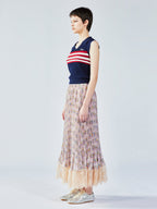Retro striped POLO knit vest