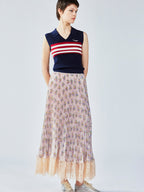 Retro striped POLO knit vest