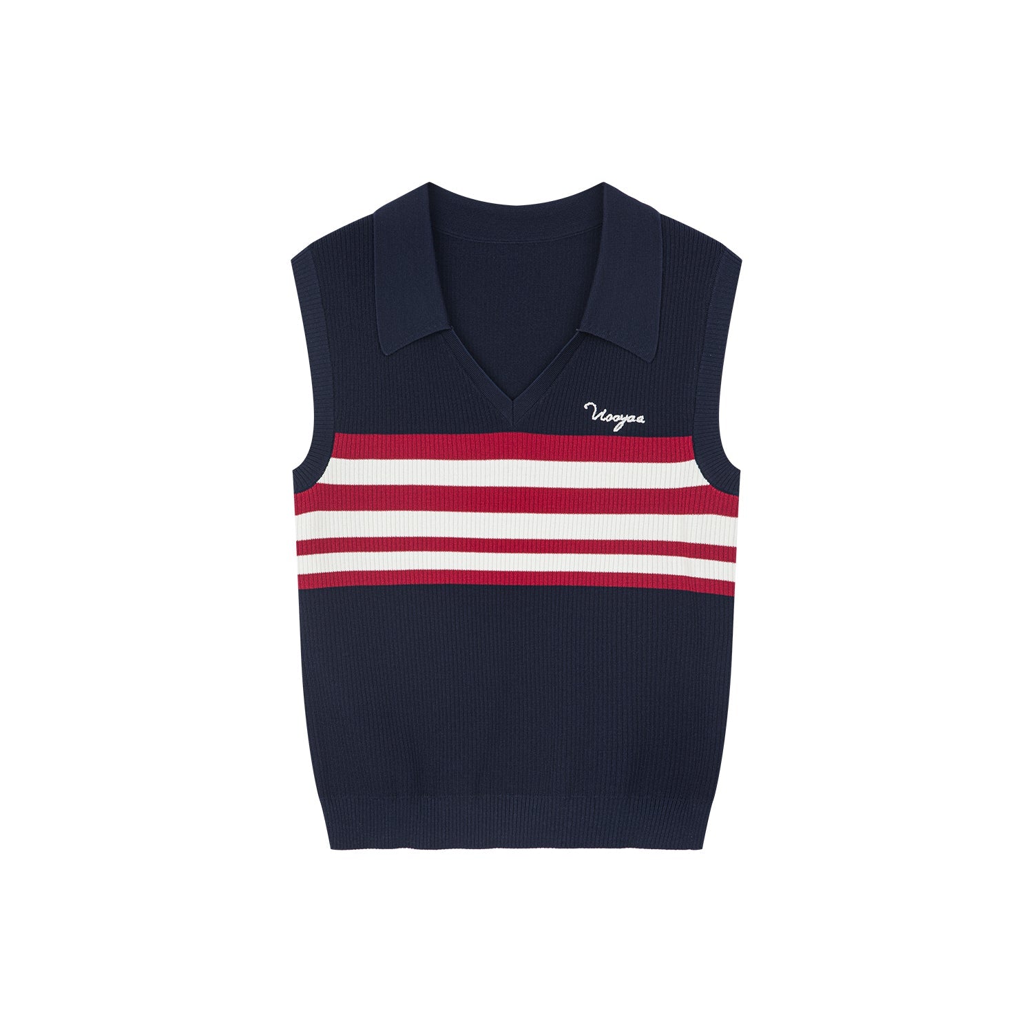 Retro striped POLO knit vest