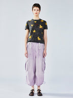 ‘Introverted personality type’ duck jacquard knit tee