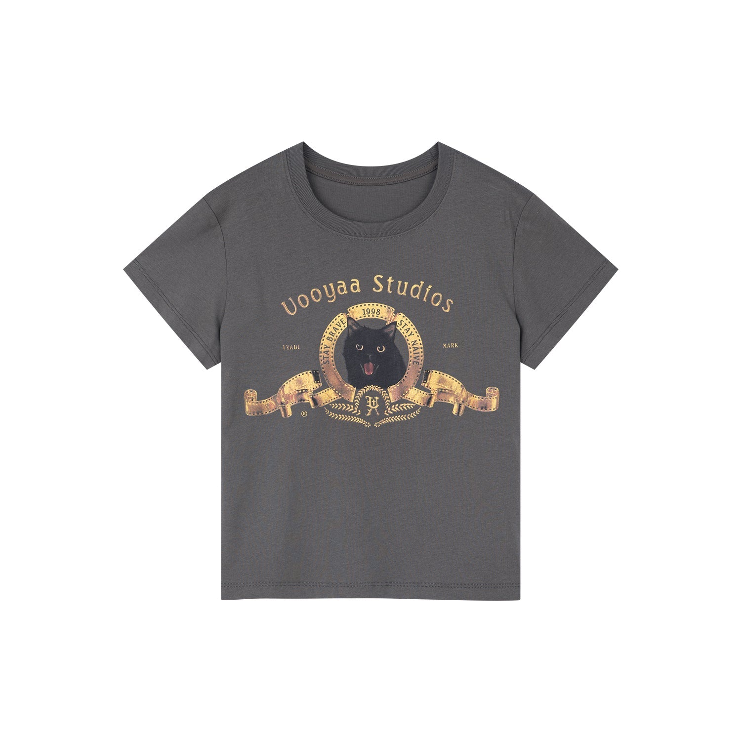 Retro metallic movie cat T-shirt
