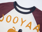 Apple worm felt appliqué raglan tee