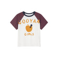Apple worm felt appliqué raglan tee