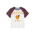 Apple worm felt appliqué raglan tee
