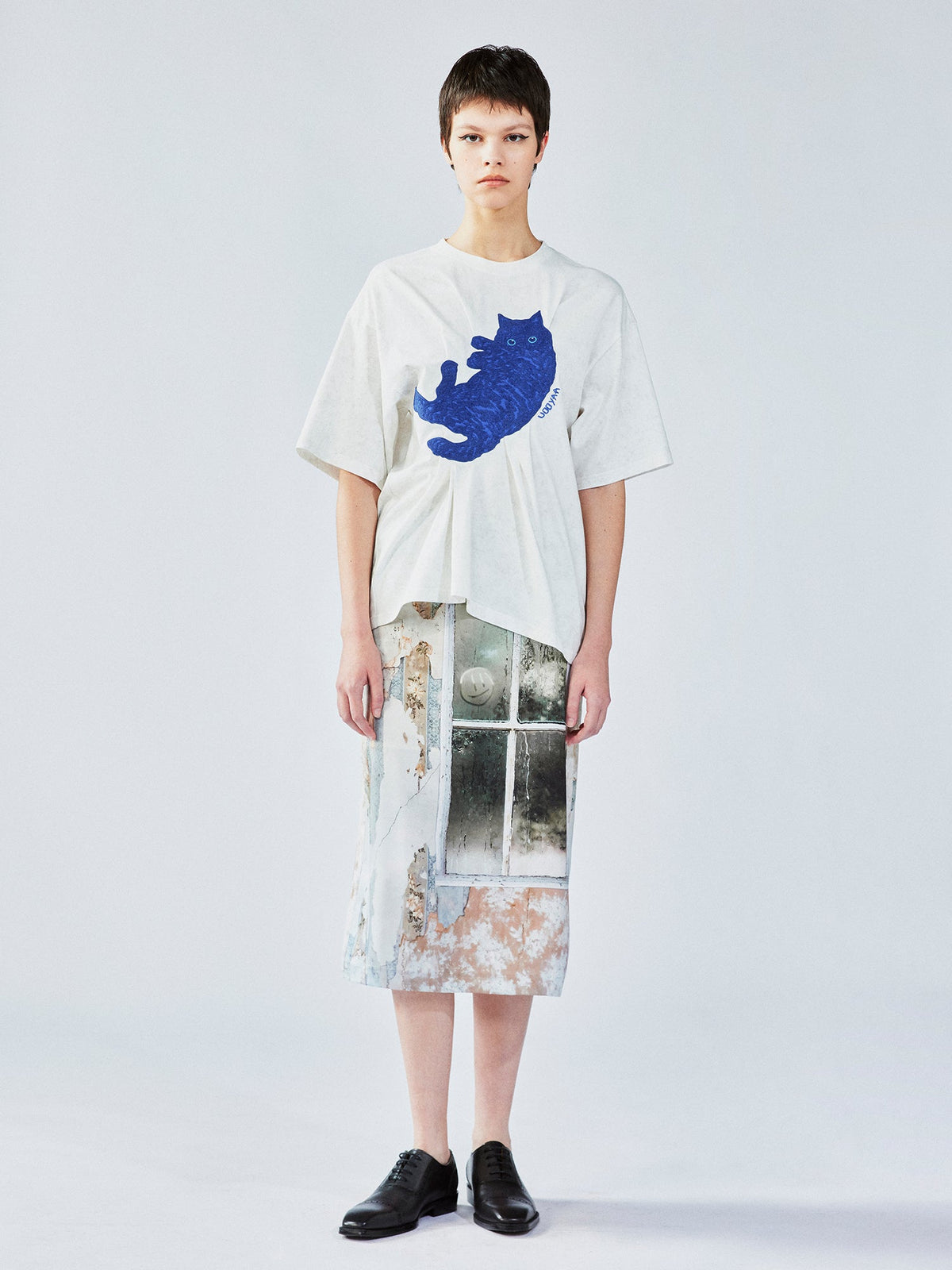 Klein blue cat T-shirt