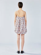 Cat scratch bedspread embroidery bubble slip dress