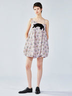 Cat scratch bedspread embroidery bubble slip dress