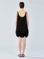 Satin bubble-hem dress