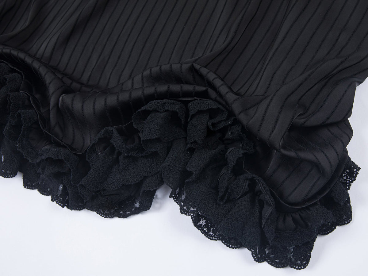 Satin bubble-hem dress