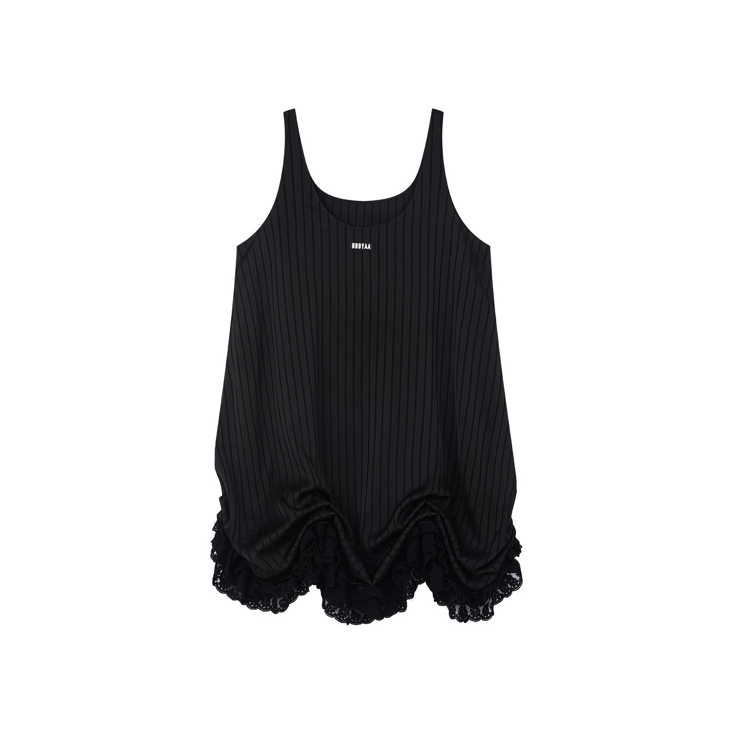 Satin bubble-hem dress