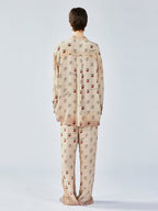 Hand-sketched dynamic cherry print pajama pants