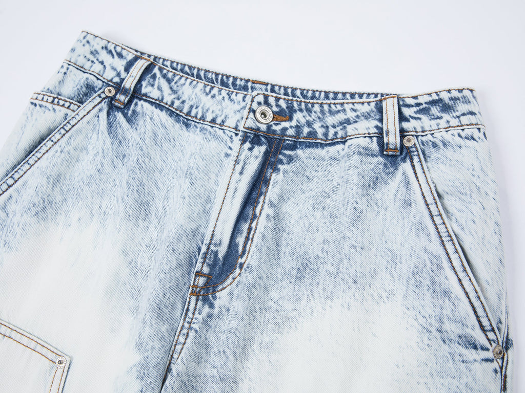 Tie-dye wash cropped cargo pants