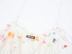 Graffiti ruffle tie-strap camisole