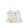 Graffiti ruffle tie-strap camisole