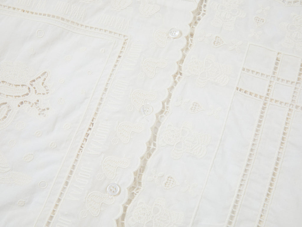 Cutwork embroidery patchwork shirt