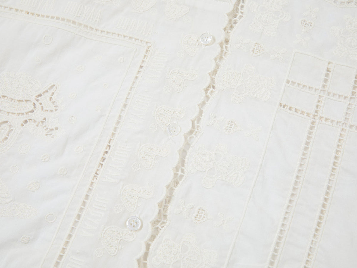 Cutwork embroidery patchwork shirt
