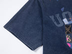 College tee with floral patchwork