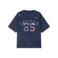 College tee with floral patchwork