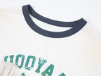Ruffle-trim college pullover