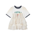 Ruffle-trim college pullover
