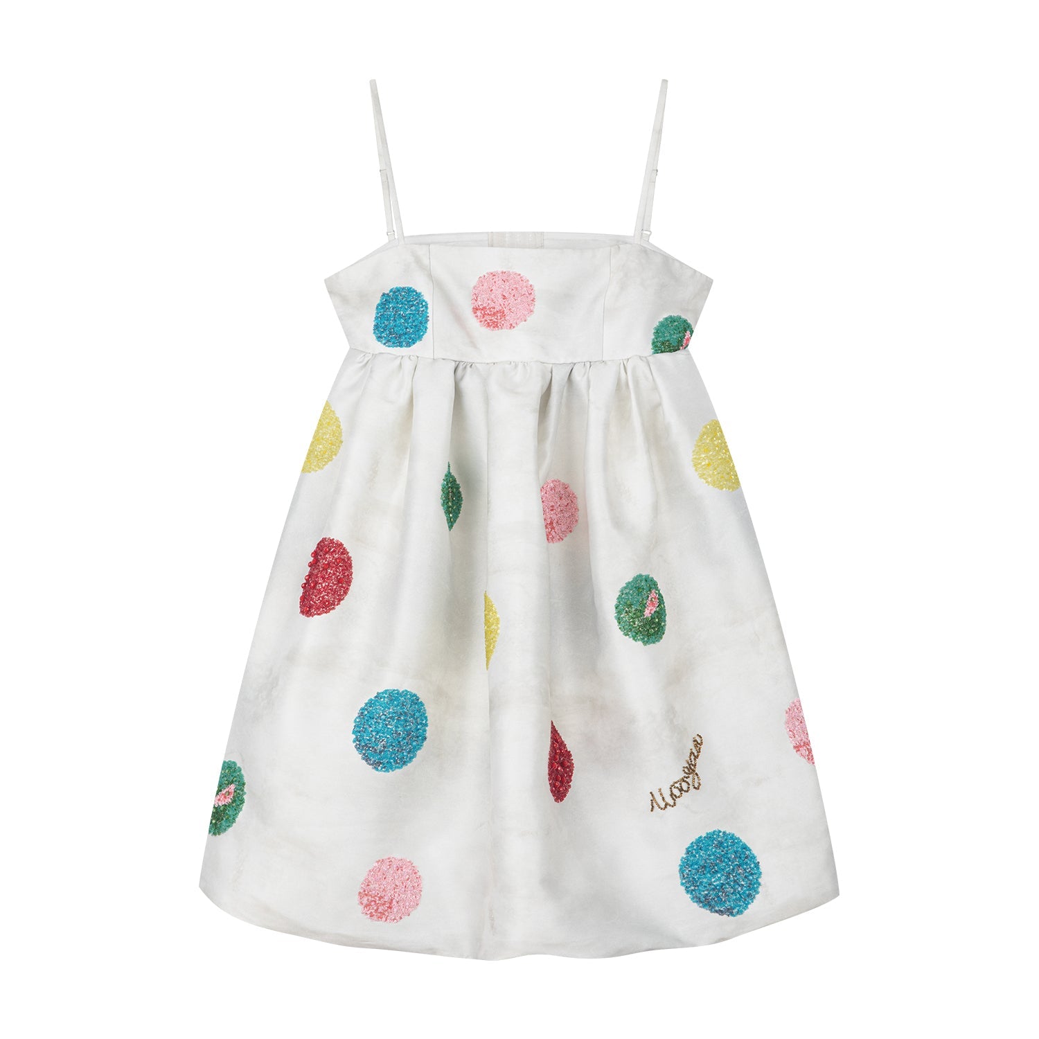 Oil-paint dot beaded dress