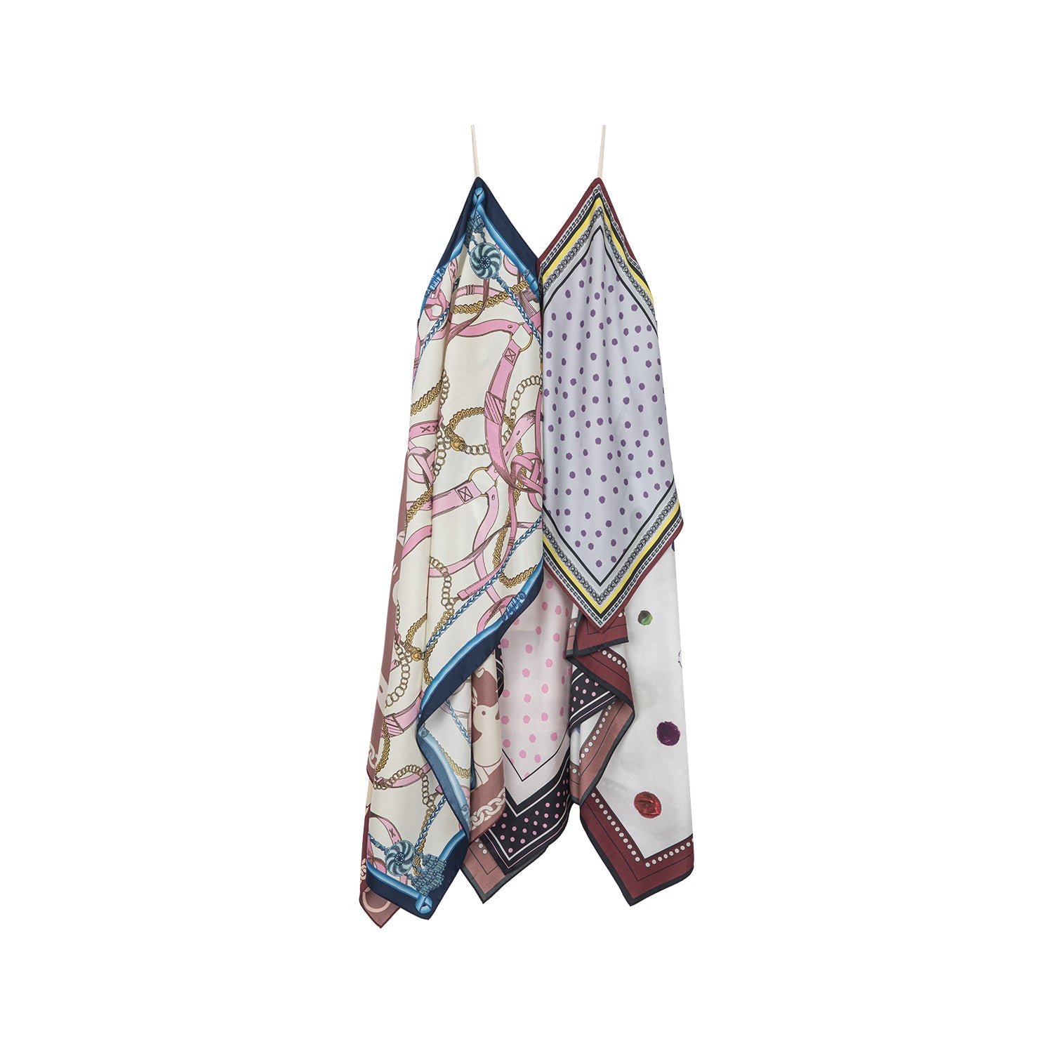 Asymmetrical scarf camisole dress