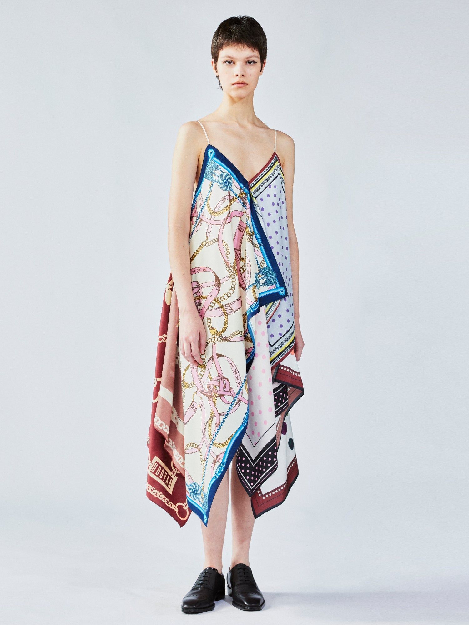 Asymmetrical scarf camisole dress