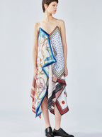 Asymmetrical scarf camisole dress