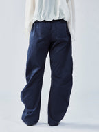 Retro blade cut barrel leg pants